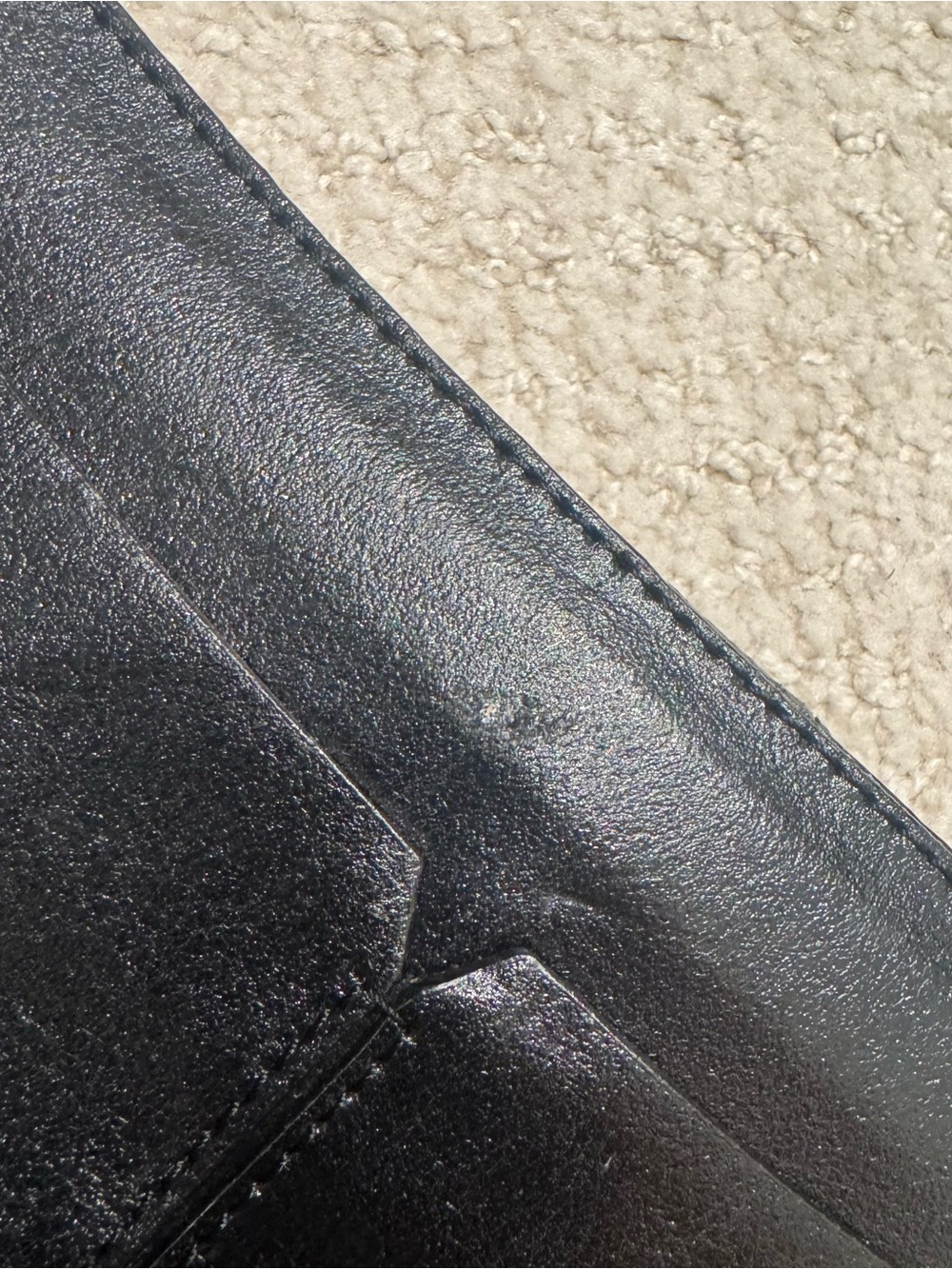 Supple black leather East-West Alfani brand shoulder bag - Picture 8 of 8